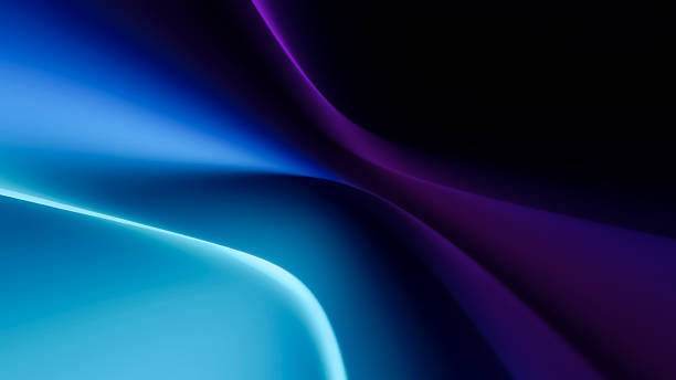istock Sleek silver metallic curve on a subtle light blue background with highlights 2221401369