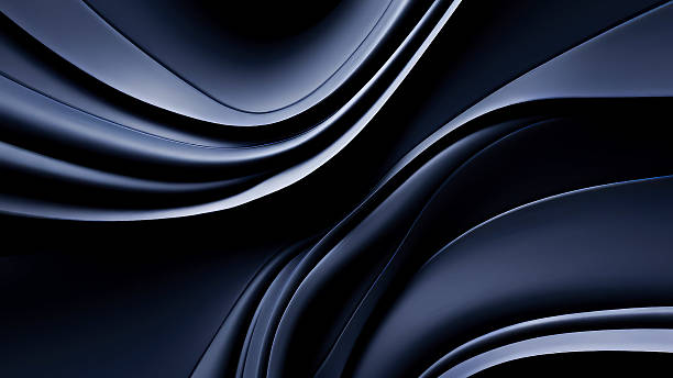 istock Sleek dark blue abstract wavy lines background with smooth metallic texture and elegant flowing curves 2221401752