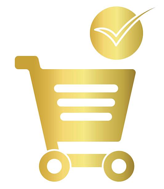 istock Golden Cart, Check Mark Icon, Validity for Sale 2221409192