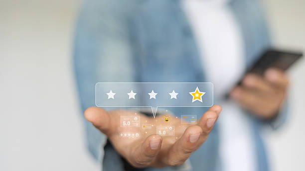 istock The Customer gave a five-star rating and positive feedback on the digital platform. 2221409569