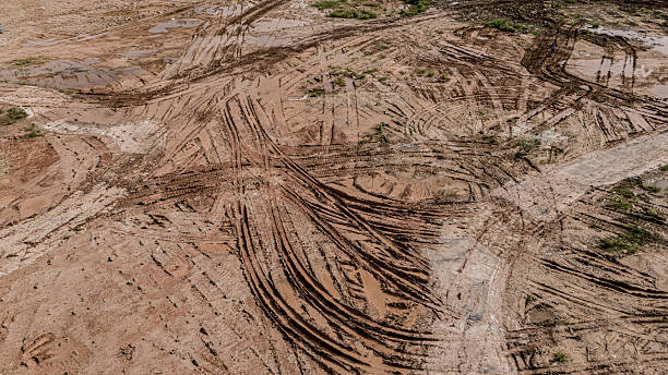 istock Aerial view of development of new road construction or overpass under construction 2221421880