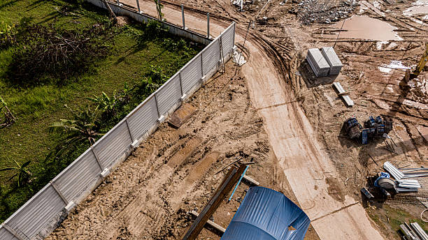 istock Aerial view of development of new road construction or overpass under construction 2221422387