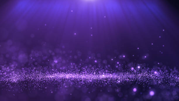 istock Glitter light electric purple particles stage and light shine abstract background. Flickering particles with bokeh effect. 2221423999