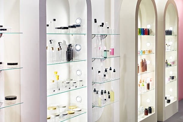 istock Plastic cosmetic bottles and shampoo in store 2221435568