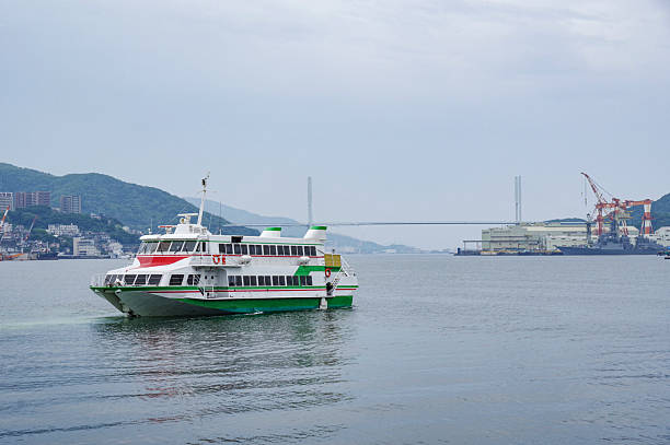 istock Nagasaki shipyard, Megami Bridge and high-speed ferry 2221435879