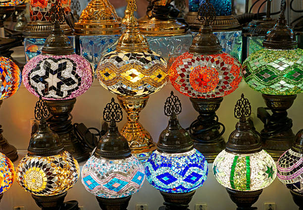 traditional lamps at istanbul grand bazaar