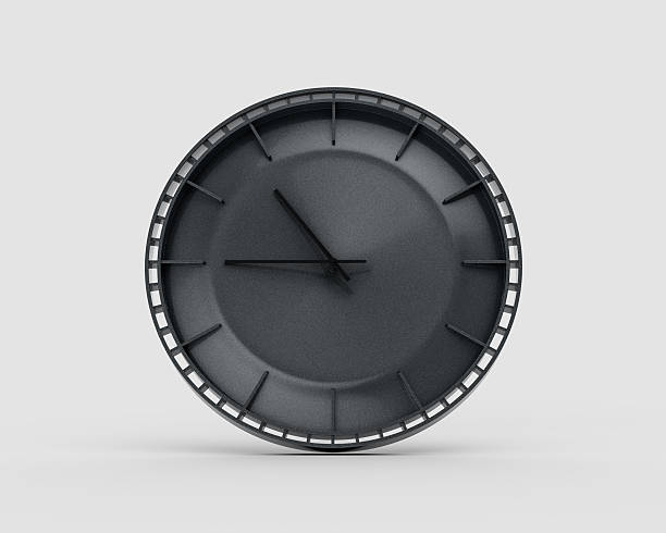 istock A Modern Charcoal Black Wall Clock Ten Forty Five 10:45 For Modern Interiors 3D Illustration 2221438315
