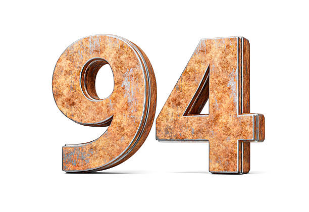 istock Number Ninety Four 94 Digit Made Of Old Rusty Iron Metal Texture White Background 3d Illustration 2221438353