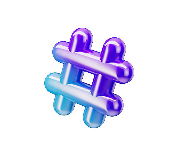 istock A glossy 3D hashtag icon with a purple-to-blue gradient, symbolizing social trends. 3D Illustration 2221438389