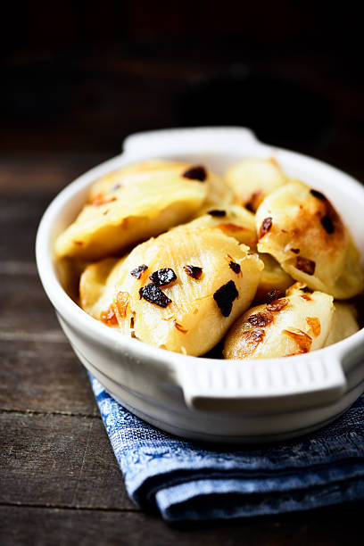 istock Dumplings with potato and cottage cheese stuffing (pierogi) 2221446762