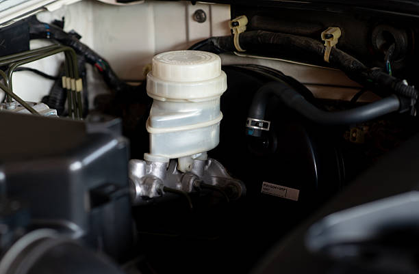 istock Car brake fluid container brake pump 2221452768