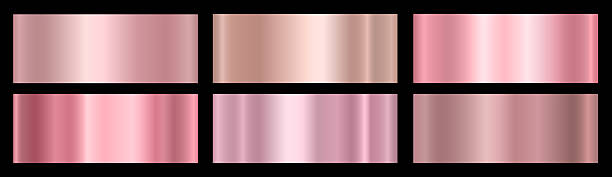 istock A set of pink metallic glossy gradients on a black background Texture of a smooth metal surface. 2221455016