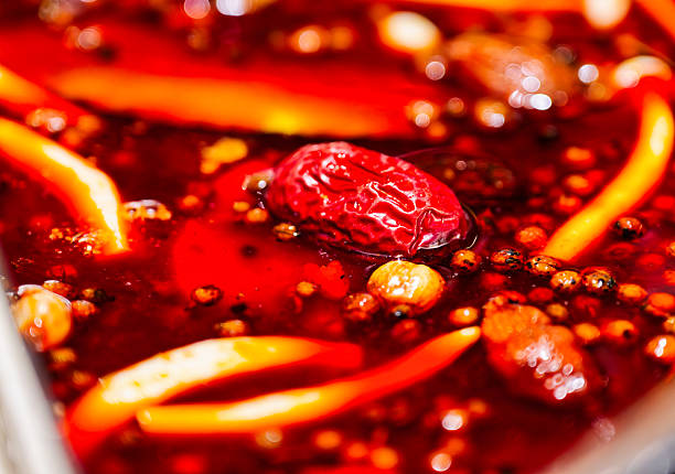 Close-up of Spicy Hot Pot Base