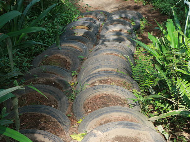 istock stairs from used tires 2221469881