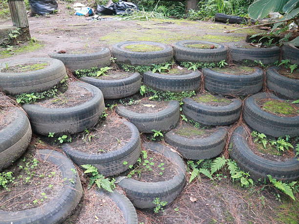 istock stairs from used tires 2221470115
