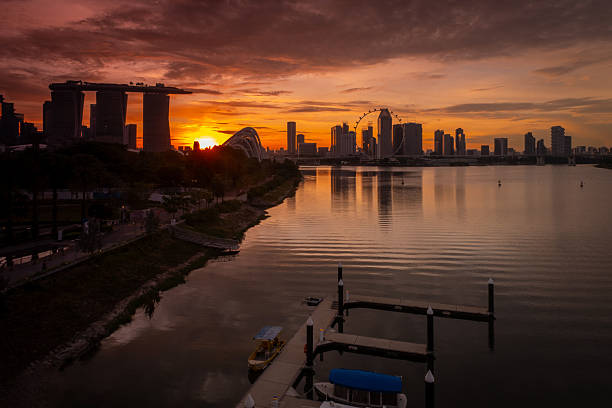 istock Beautiful twilight at Marina Barrage, Singapore 2221471371