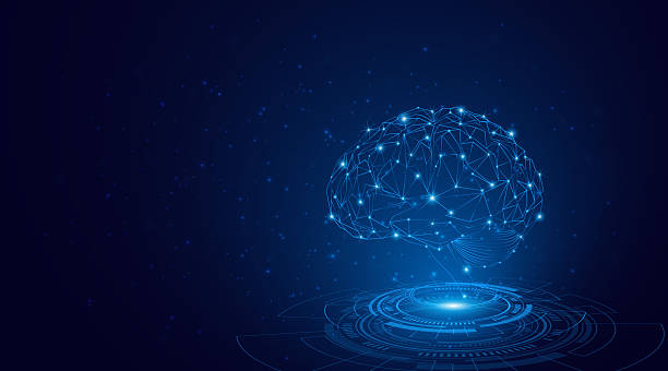 Artificial neural network or artificial intelligence brain. Digital brain science for future learning Artificial neural network or artificial intelligence brain. Digital brain science for future learning. modern technology innovation concept background abstract brain connections stock illustrations