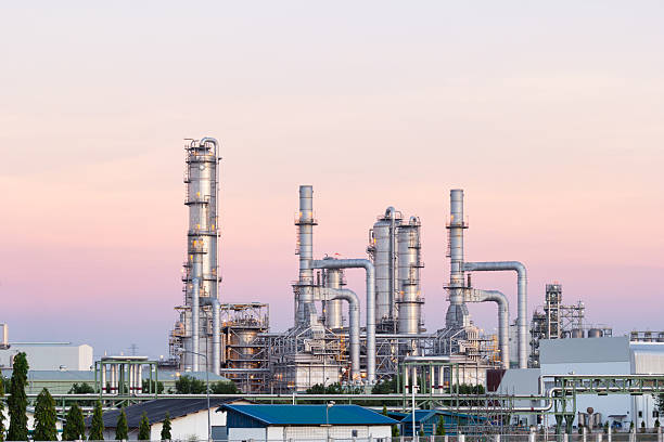 istock Oil refinery plant with sky background. 2221484373