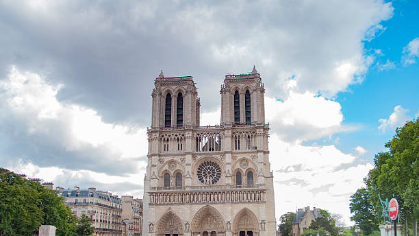 istock rain over Notre Dame in Paris. 2221495428