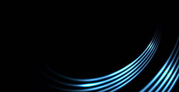 istock Neon Blue Speed Light Line Background. Futuristic Wallpaper. Abstract Business Banner. Vector Illustration 2221495931
