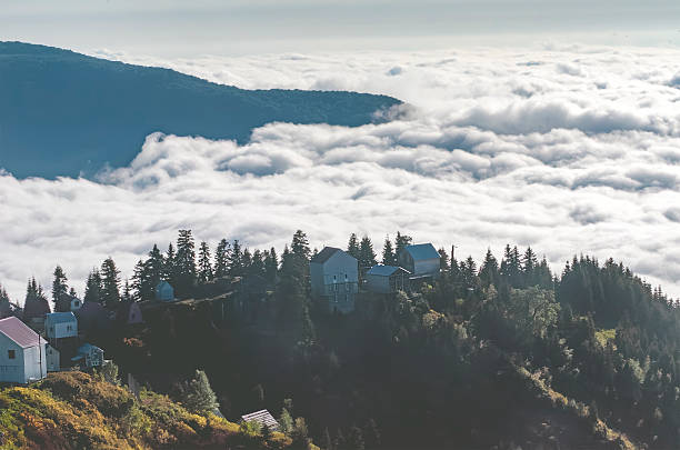 Mountain village above the clouds