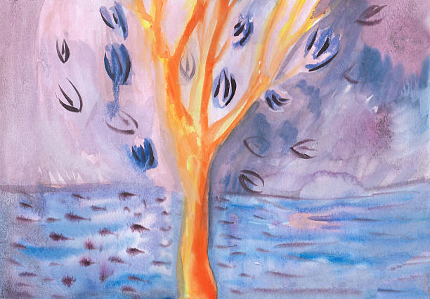istock A Vibrant Tree positioned within an Abstract Landscape filled with rich colors and details 2221518290