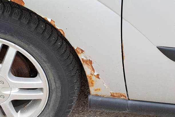 istock Rust on the car body. Rust removal and car painting. 2221531233