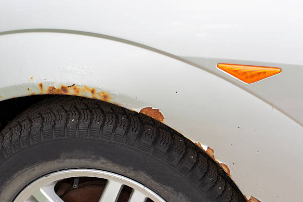 istock Rust on the car body. Rust removal and car painting. 2221531240