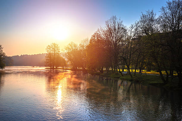 istock Krka, Slovenia. Krka river nature dawn view 2221541872