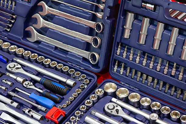 istock Box with set of tools for car repair close-up 2221553246