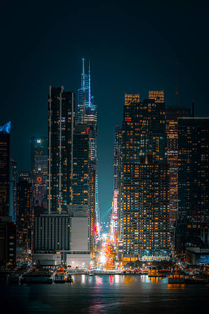 istock Manhattan 42nd Street Night Skyline 2221568943