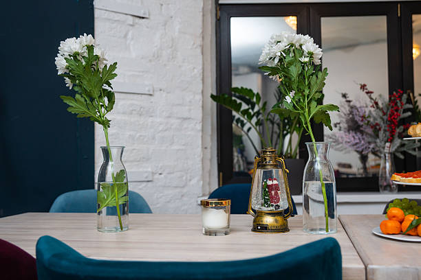 Christmas dining table in a domestic room