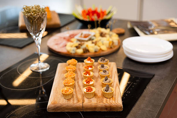 Meals at a cafe party.