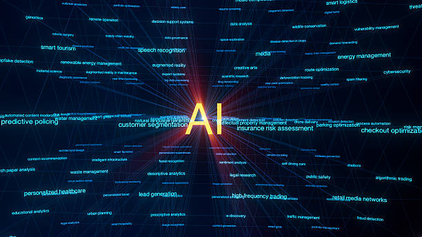istock 3D grid visualizing AI applications in healthcare, education, logistics, and more. 2221570007