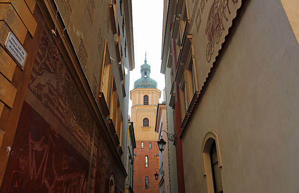 Historic 16th century tenements in Old Market Square in Warsaw, Poland