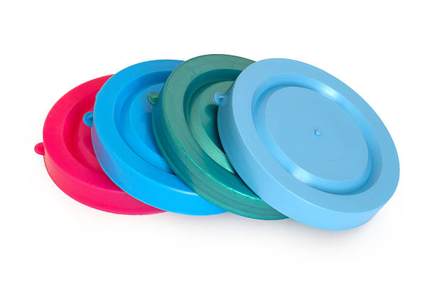 istock Nylon lids for cans on a white background. 2221598250