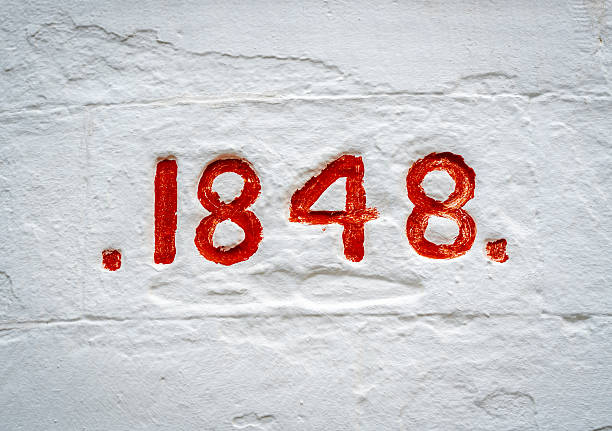 istock Engraved 1848 date on Cape Otway Lightstation wall in Australia 2221601964