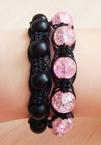 Female hand with hippie bracelets. Female hand with beautiful bracelets