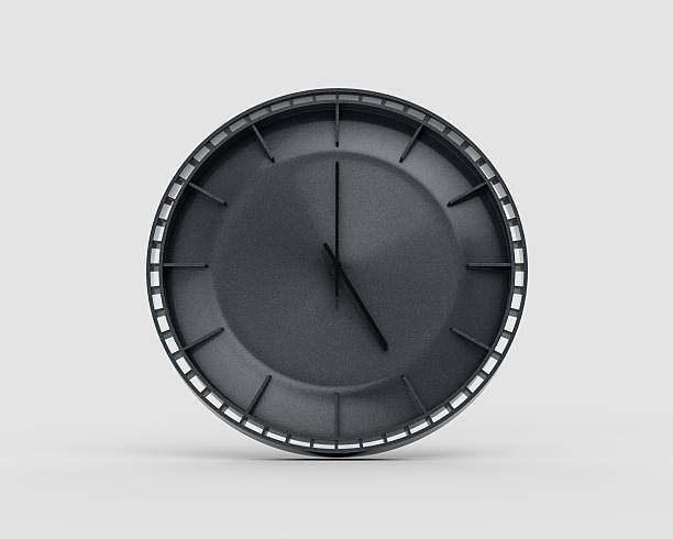 istock A Modern Charcoal Black Wall Clock 05:00 Five O'Clock 5:00 For Modern Interiors 3D Illustration 2221609888