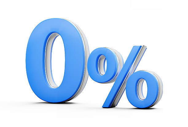 istock Vibrant Blue 0% Zero Percent Sign With Sleek Metallic Gleam On White Background 3D Illustration 2221609981