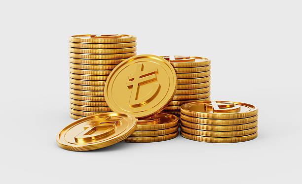 istock 3d Stack Of Golden Turkish Lira Coins Shiny Rounded Coins Stack On White Background 3d Illustration 2221611071