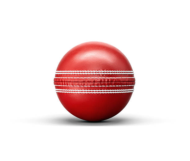 istock 3D Shiny New Test Match Leather Stitched Cricket Ball On White Background 3D Illustration 2221611091