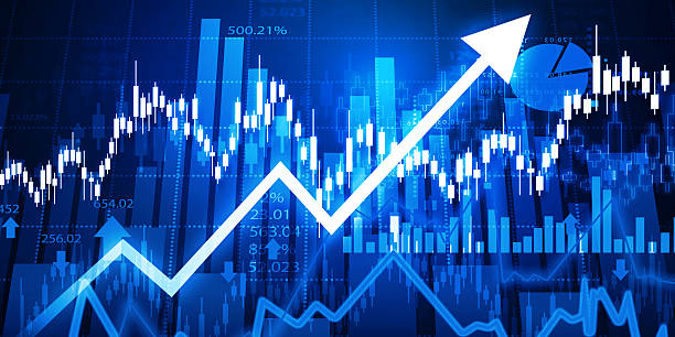 istock Stock market graph. Arrow graph shows market growth 2221626631