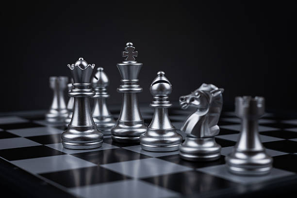 istock white chess pieces arranged on a chessboard, creating a visually appealing and strategic composition 2221628959