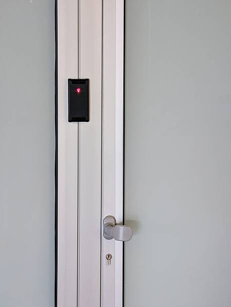 istock Close-up photo of a modern Office Door with Access Control System 2221633607