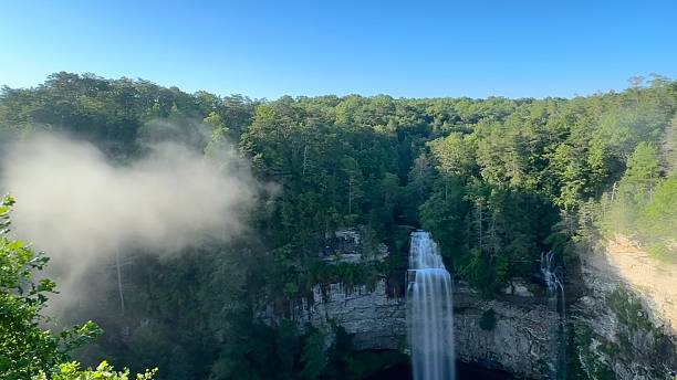 istock Fall Creek Falls main falls and fog 2221639383