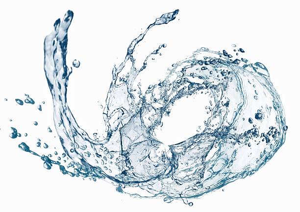 istock 3d illustration of blue water splash 2221642178