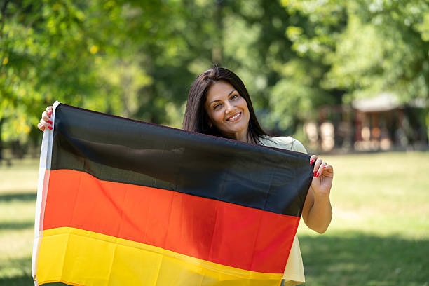 istock Woman with Germany flag 2221648272