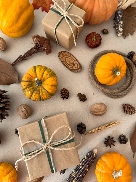 istock Autumn Background with Leaves and Pumpkins 2221649029