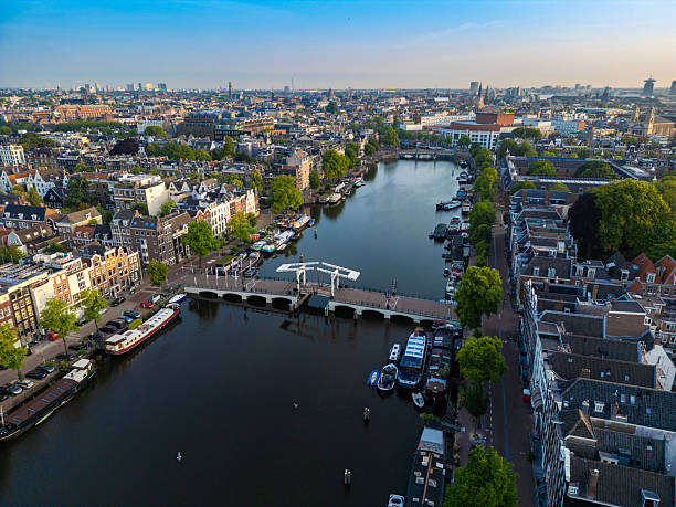 istock Aerial view of Amsterdam at dawn, Netherlands 2221653708